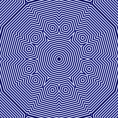 pattern with symmetric geometric ornament, effect optical illusion