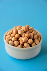 Ceramic bowl with raw chickpeas