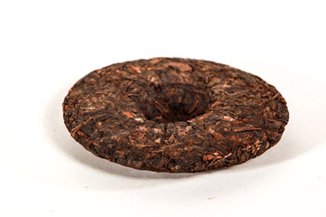 shu puer tea bing isolated