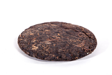 shu puer tea bing isolated