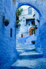 Blauwe stad Chefchaouen Marokko
