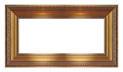 Golden frame for paintings, mirrors or photos