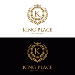 Luxury vintage crest logo. Calligraphic royal emblems and elements elegant decor. Vector crest monogram ornament for letter