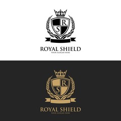 Luxury vintage crest logo. Calligraphic royal emblems and elements elegant decor. Vector crest monogram ornament for letter