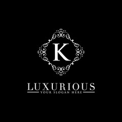 Luxury vintage crest logo. Calligraphic royal emblems and elements elegant decor. Vector crest monogram ornament for letter