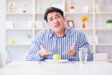 Man on special diet programm to lose weight