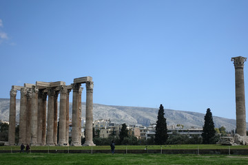 Ancient greek ruins in the park of Athens