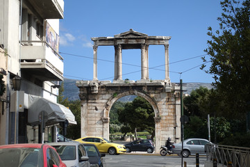 Greek ruins in the Athens city