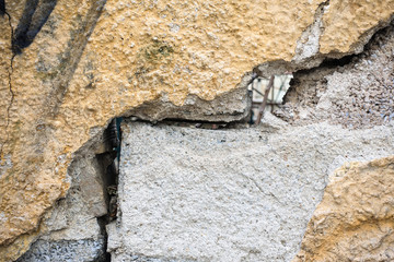 Detailed wall texture with crack