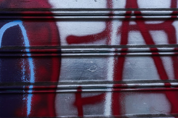 Graffitti painted metallic surface