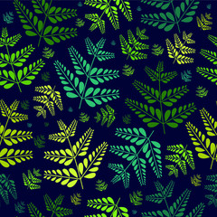 Fototapeta na wymiar Tropical leaves seamless pattern