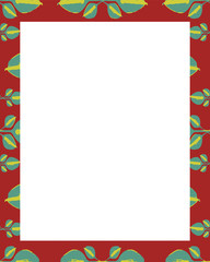 White Frame with Decorated Borders
