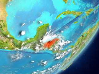 Fototapeta na wymiar Honduras from space