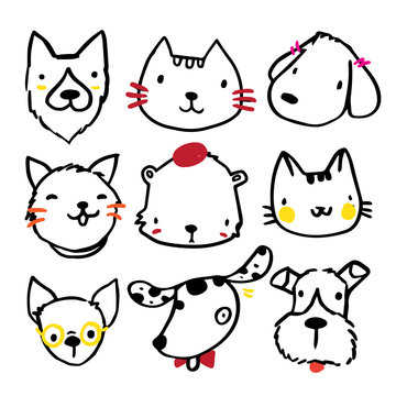 cat and dog character design