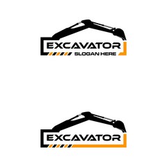 Excavator Vector Logo Template. construction, vector illustration