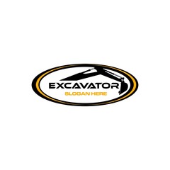 Excavator Vector Logo Template. construction, vector illustration