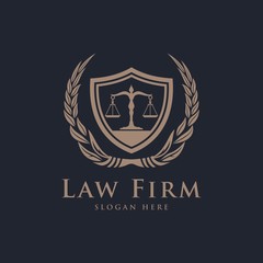 Law Firm,Law Office, Lawyer services, Luxury vintage crest logo, Vector logo template