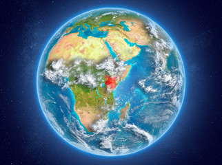 Kenya on planet Earth in space