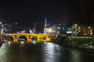 Fototapeta na wymiar Latin Bridge in Sarajevo