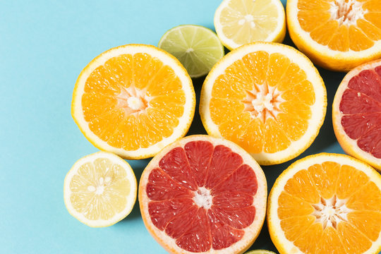 Orange and lemon halves