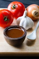 Ingredients ready for italian pasta sauce