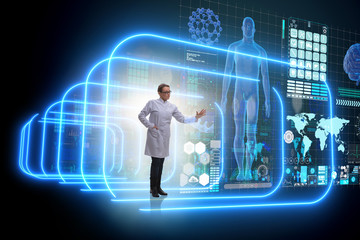 Woman doctor in telemedicine mhealth concept
