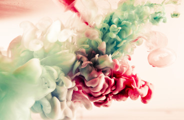 paint of splash, green and red abstract