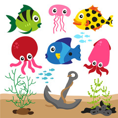 Coloured sealife background