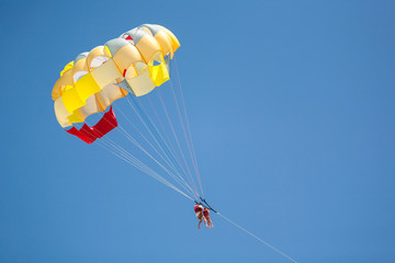Couple Parasailing in the Tropical Caribbean