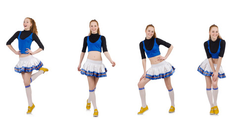 Fototapeta premium Cheerleader isolated on the white background