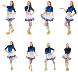 Fototapeta premium Cheerleader isolated on the white background