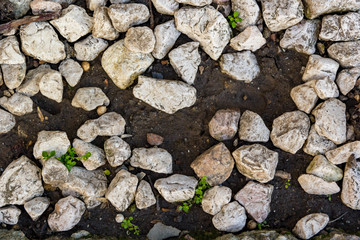 Stones are built on the ground