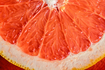 half grapefruit - extreme close up, of the inside