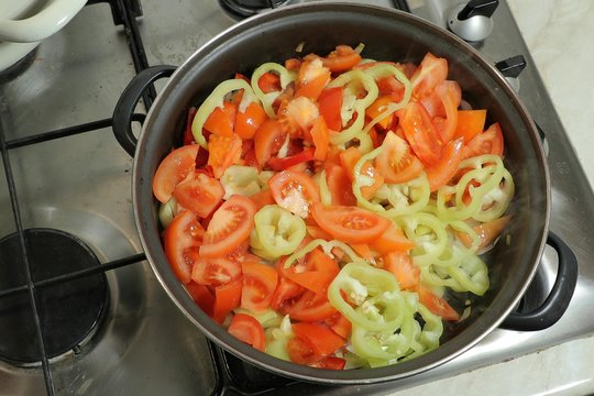 Cooking Vegetable Lecho