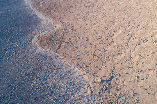 Salt Lake in Desert, Damghan, Iran