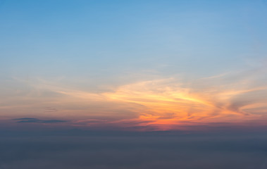 Fototapeta na wymiar sky and white cloud layer on morning time