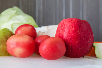 Mix fresh fruits and vegetables for healty smoothie