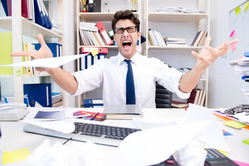 Angry and scary businessman in the office