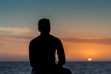 Silhoute - A person enjoying sunset