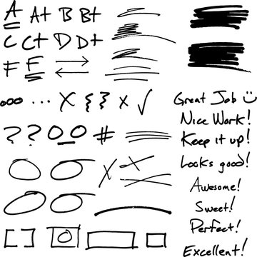 Teacher's Handwritten Notes And Grades