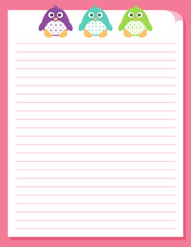 Cute Happy Patterned Penguins Stationery