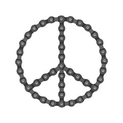 Vector Peace Sign Made of Bike or Bicycle Chain