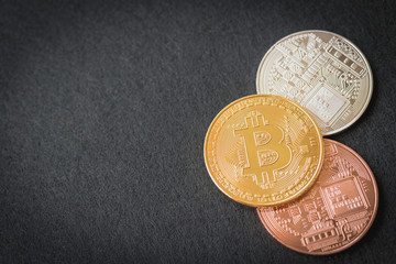 Bitcoin Cryptocurrency Digital Bit Coin BTC Currency Technology Business Internet Concept.
