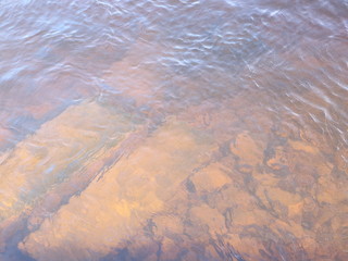 water and ice on a frozen river