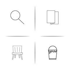 Creative Process And Design simple linear icon set.Simple outline icons