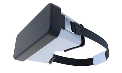 Virtual reality helmet isolated on white background. 3d illustration