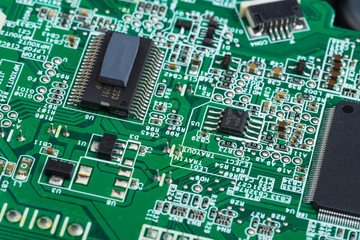 Close up of electronic circuit board