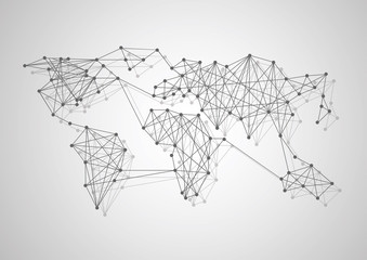 Global network connection. World map point and line composition concept of global business. Vector Illustration