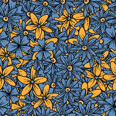 Floral seamless pattern. Vector illustration.