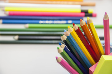 Red, blue, pink, white, blue, black, yellow color